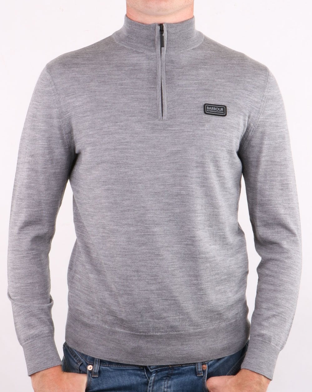 Barbour International Half Zip Merino Anthracite Marl