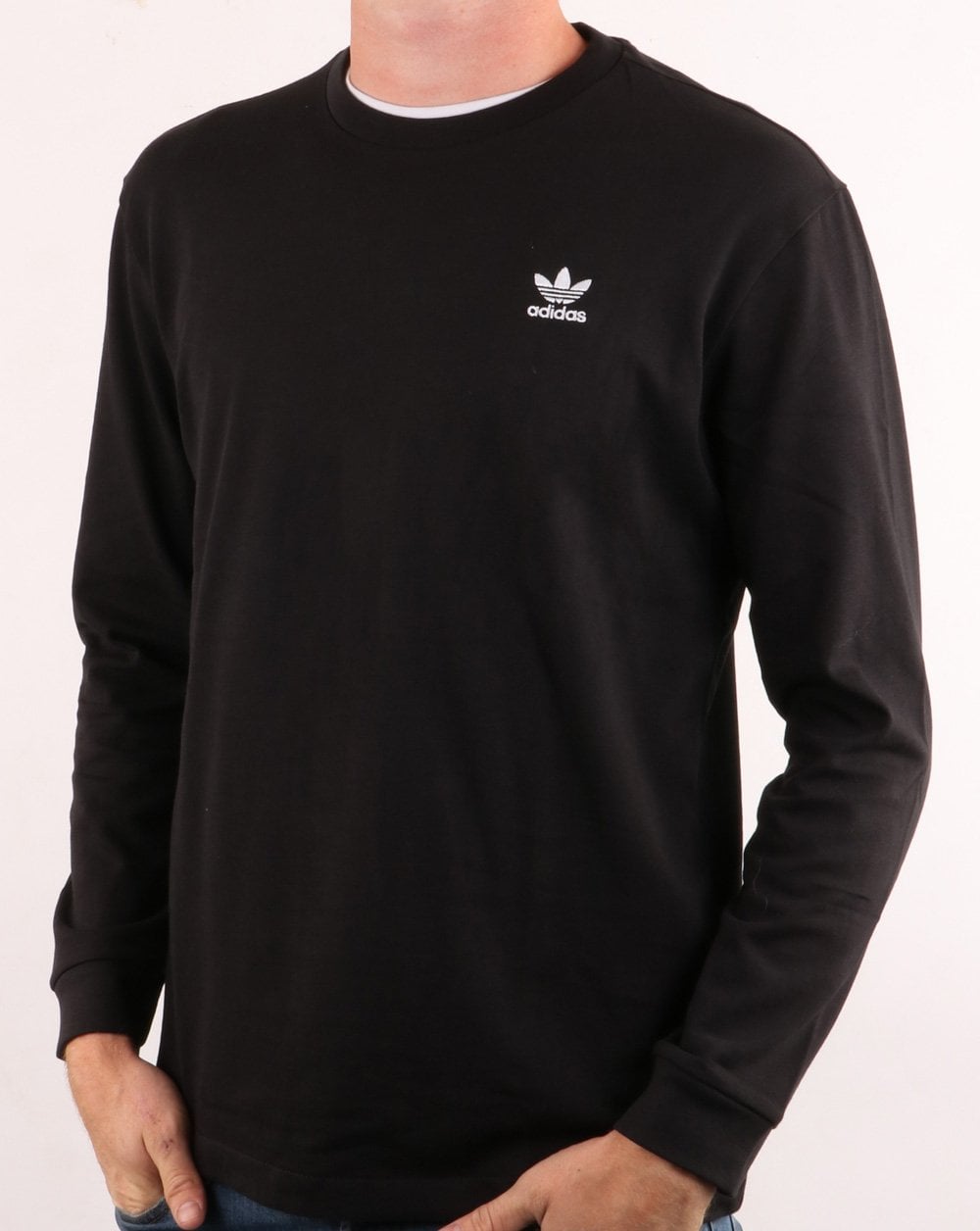 Adidas Originals Back + Front Trefoil Long Sleeve T Shirt Black