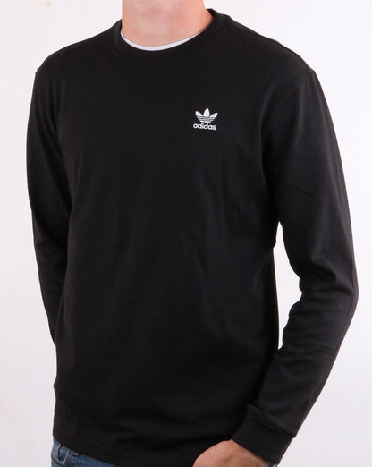 Adidas Originals Back + Front Trefoil Long Sleeve T Shirt Black
