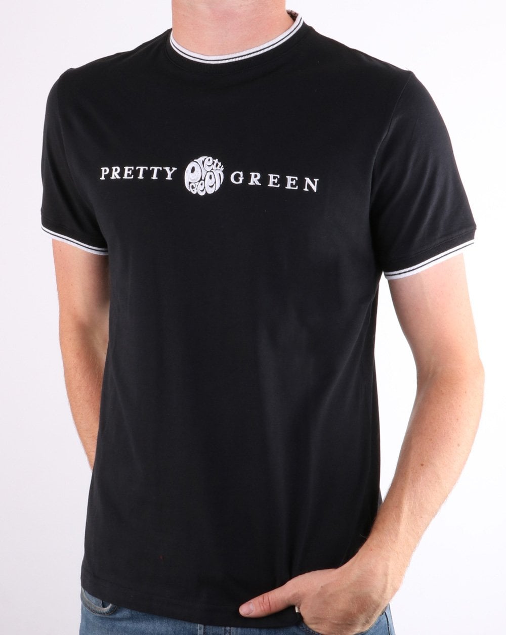 Pretty Green Layland Tipped T-shirt Black