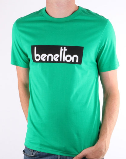 Benetton Box Logo T Shirt Green