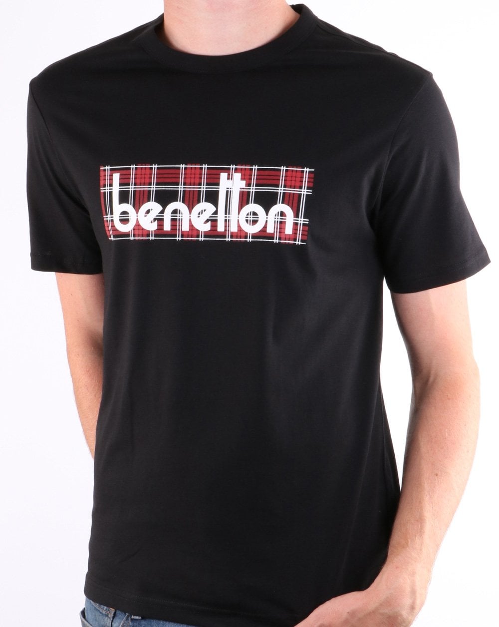Benetton Box Logo T Shirt Black