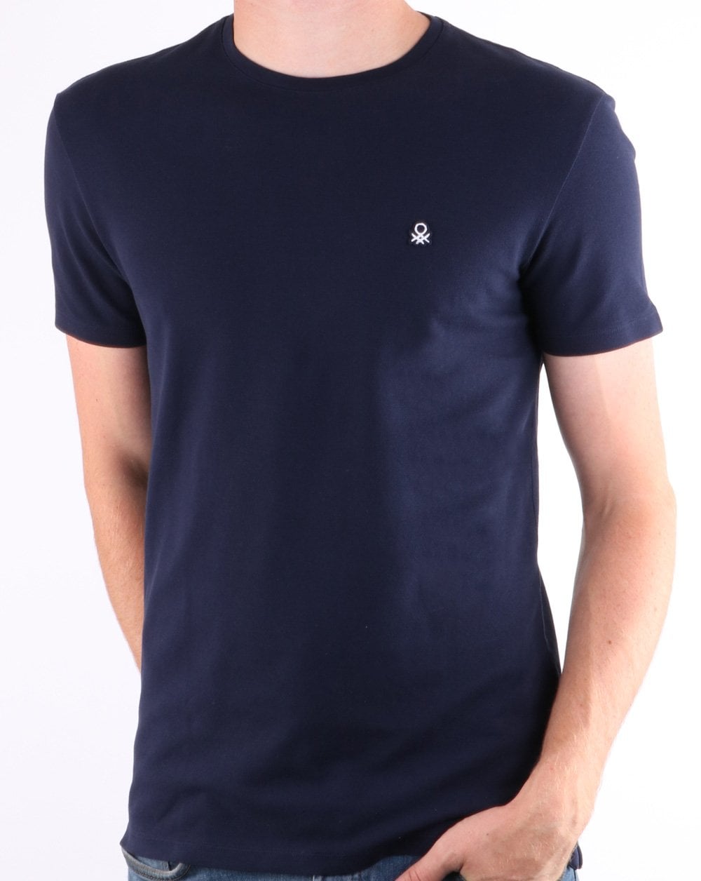 Benetton Patch Logo T-shirt Navy