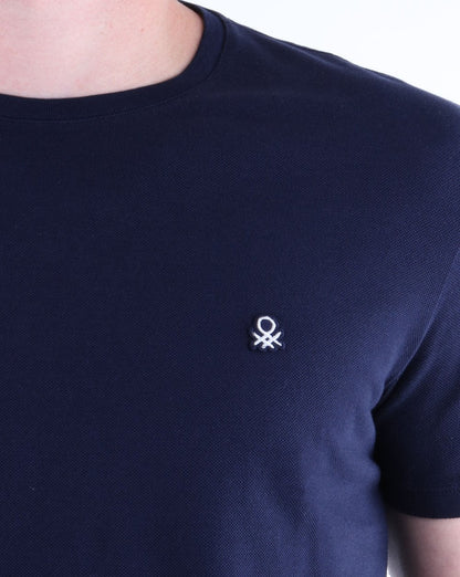 Benetton Patch Logo T-shirt Navy
