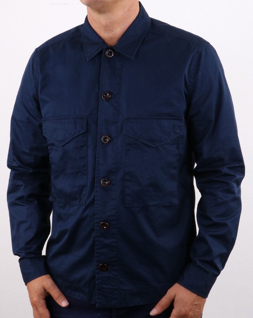 Pretty Green Classic Overshirt Navy
