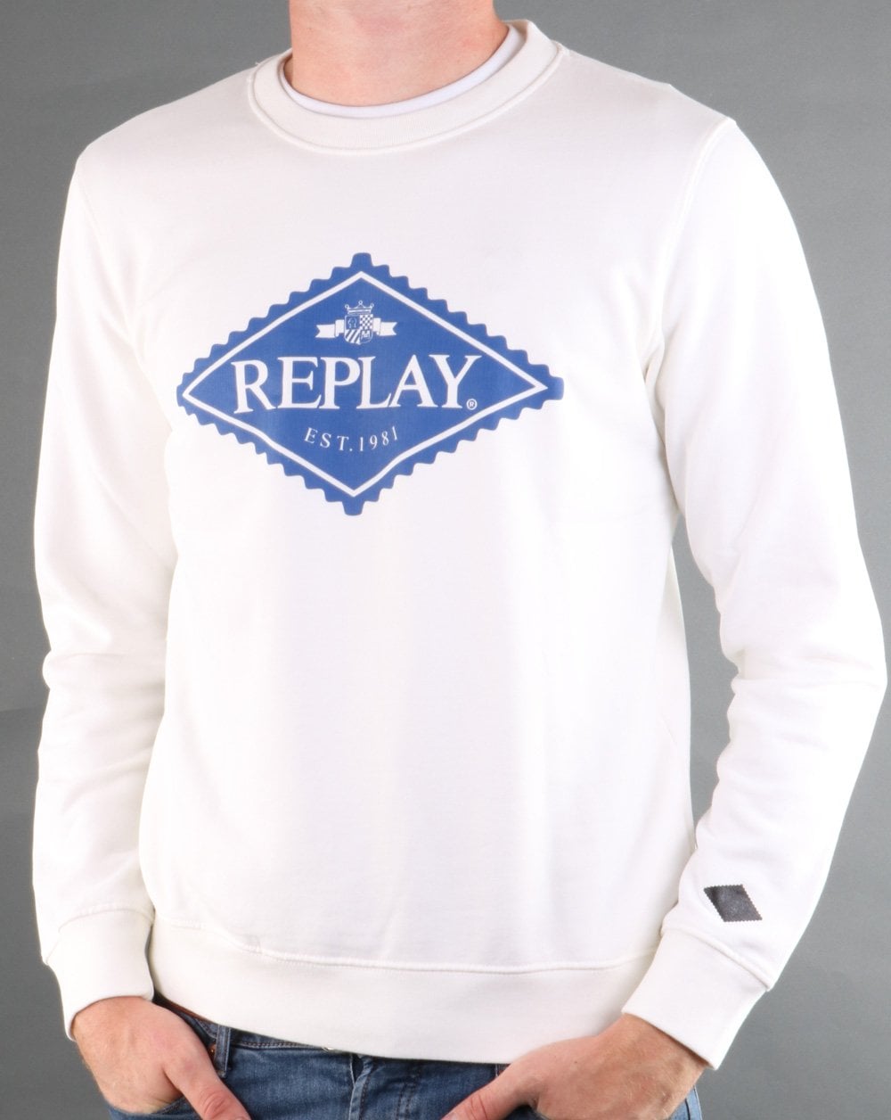 Replay Logo Sweatshirt White