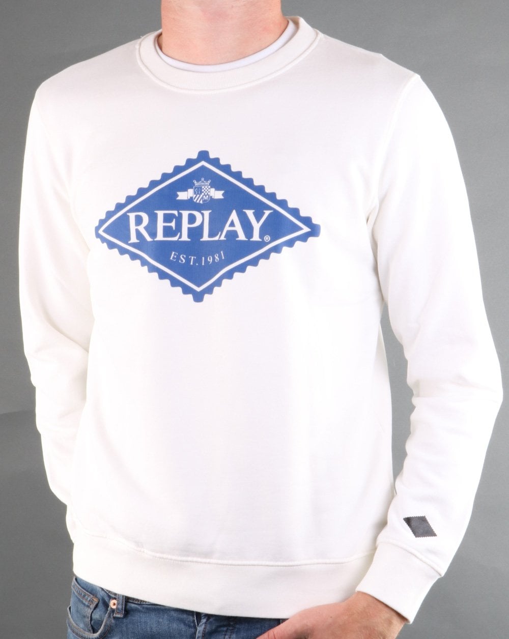 Replay Logo Sweatshirt White