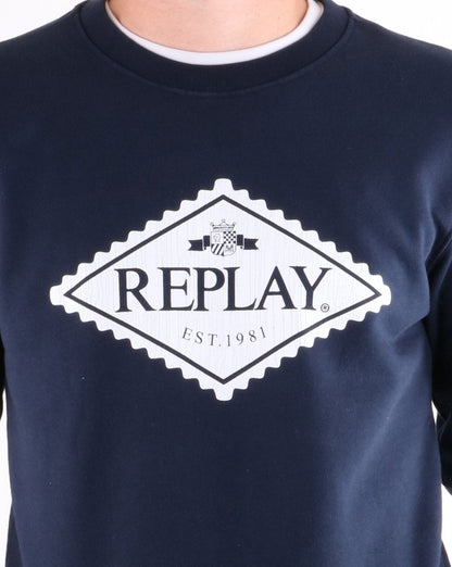Replay Logo Sweatshirt Navy