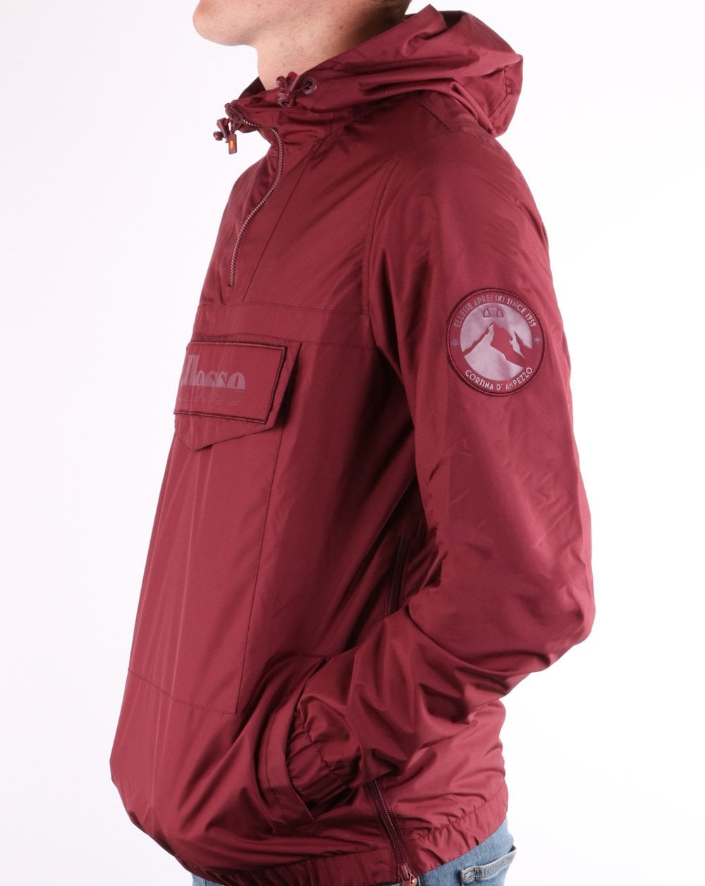 Ellesse Quarter Zip Jacket Burgundy