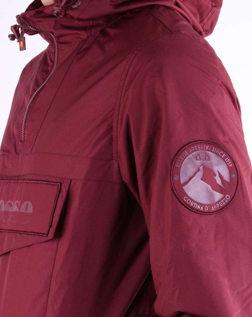 Ellesse Quarter Zip Jacket Burgundy