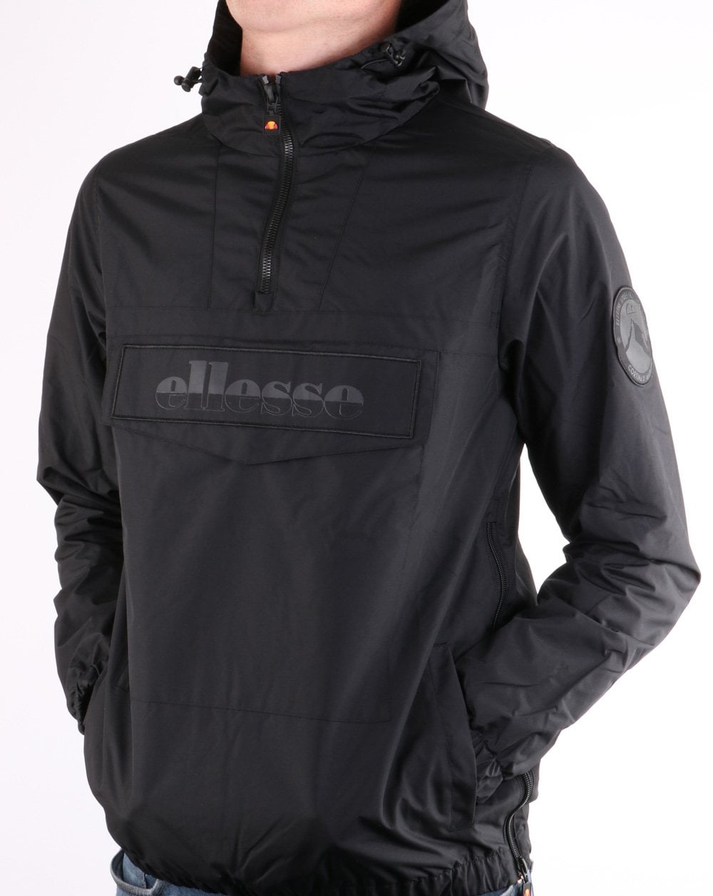 Ellesse Quarter Zip Tonal Jacket Black
