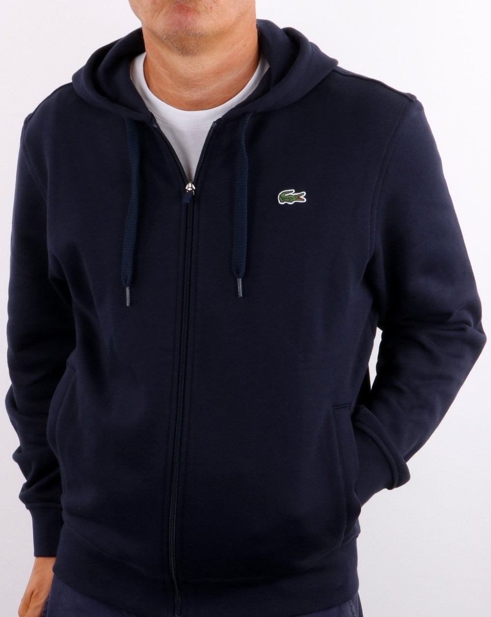 Lacoste Full Zip Hoodie Navy