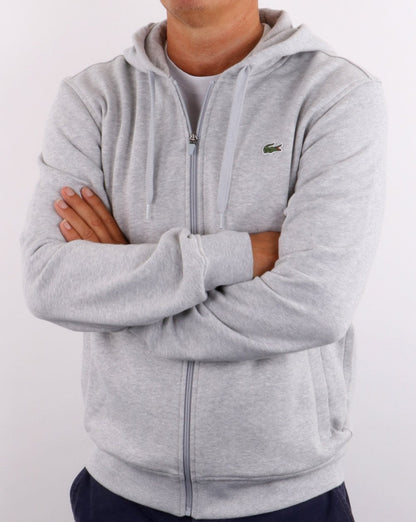 Lacoste Full Zip Hoodie Grey