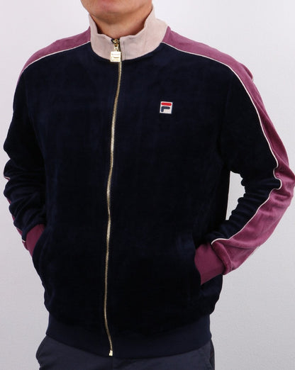 Fila Vintage Velour Track Top Navy/soft purple