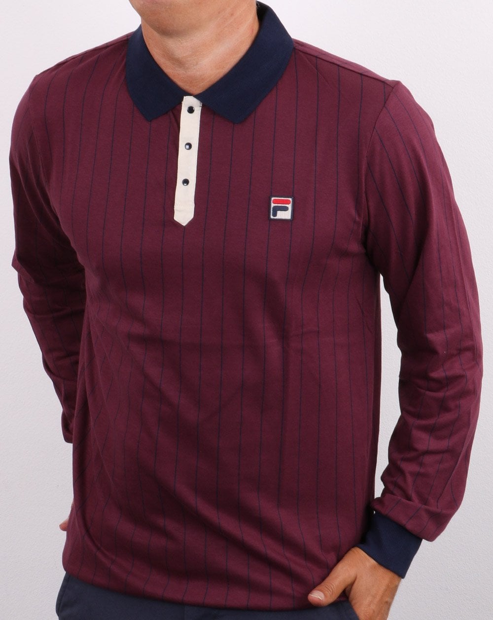 Fila Vintage Settanta Long Sleeved Polo Shirt Soft Purple