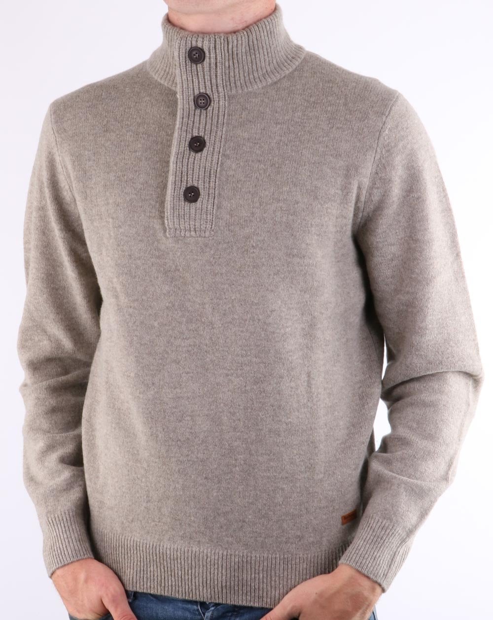 Barbour Patch Half Zip Jumper Dark Stone