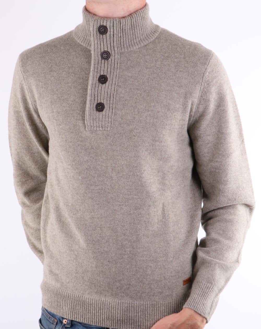 Barbour Patch Half Zip Jumper Dark Stone