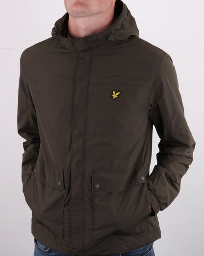 Lyle And Scott Hooded Pocket Jacket Trek Green