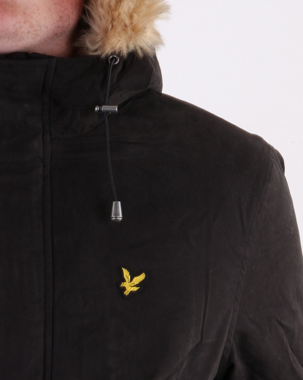 Lyle And Scott Microfleece Lined Parka Jet Black