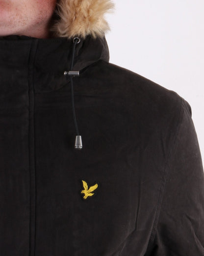 Lyle And Scott Microfleece Lined Parka Jet Black