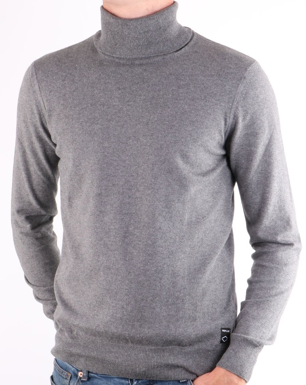Replay Roll Neck Grey Melange