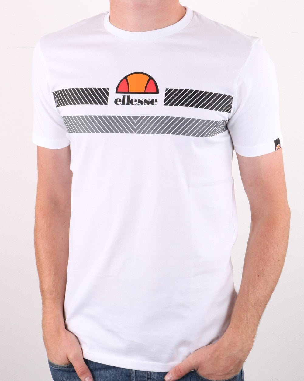 Ellesse Glisenta T Shirt White/Black/Grey