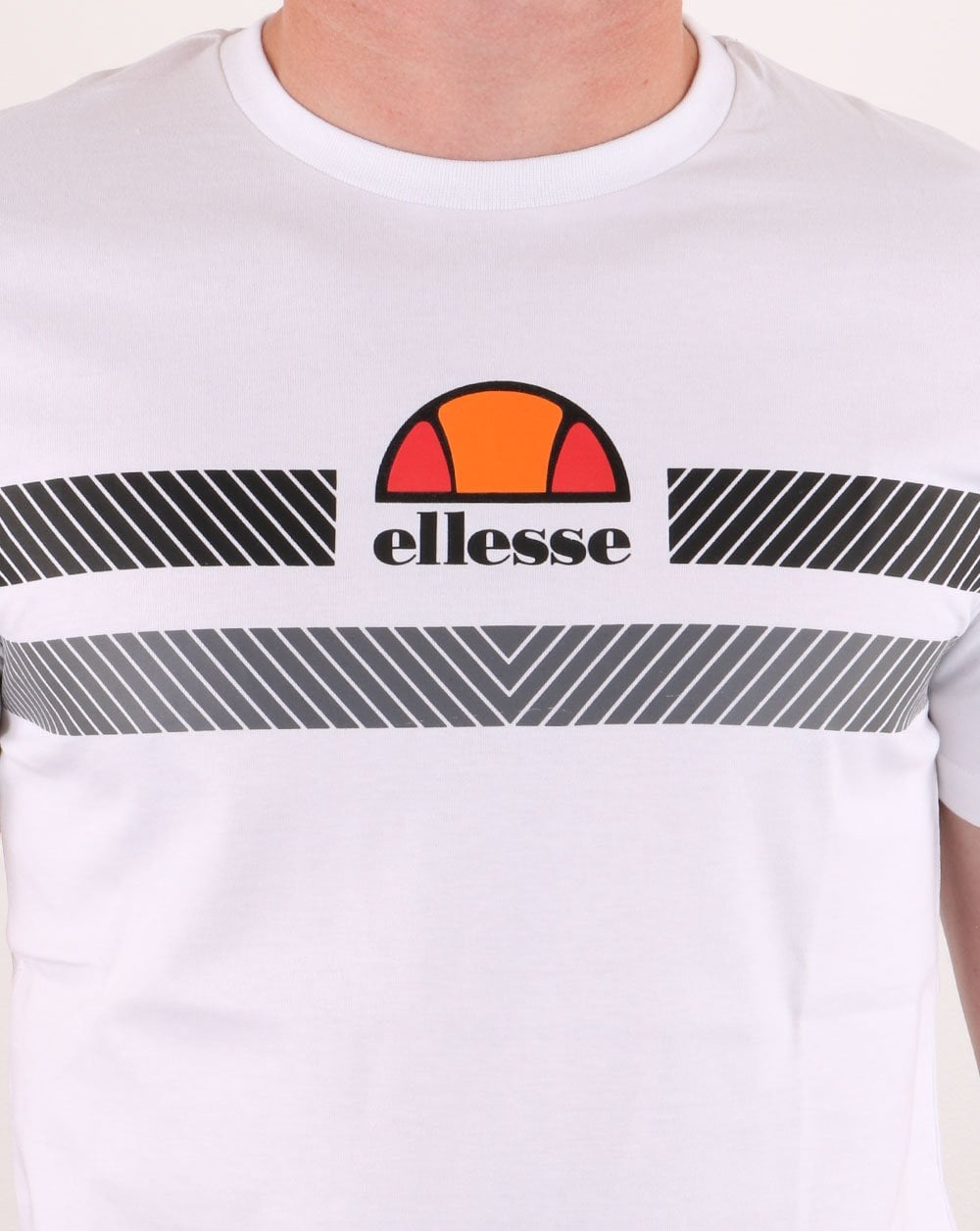 Ellesse Glisenta T Shirt White/Black/Grey