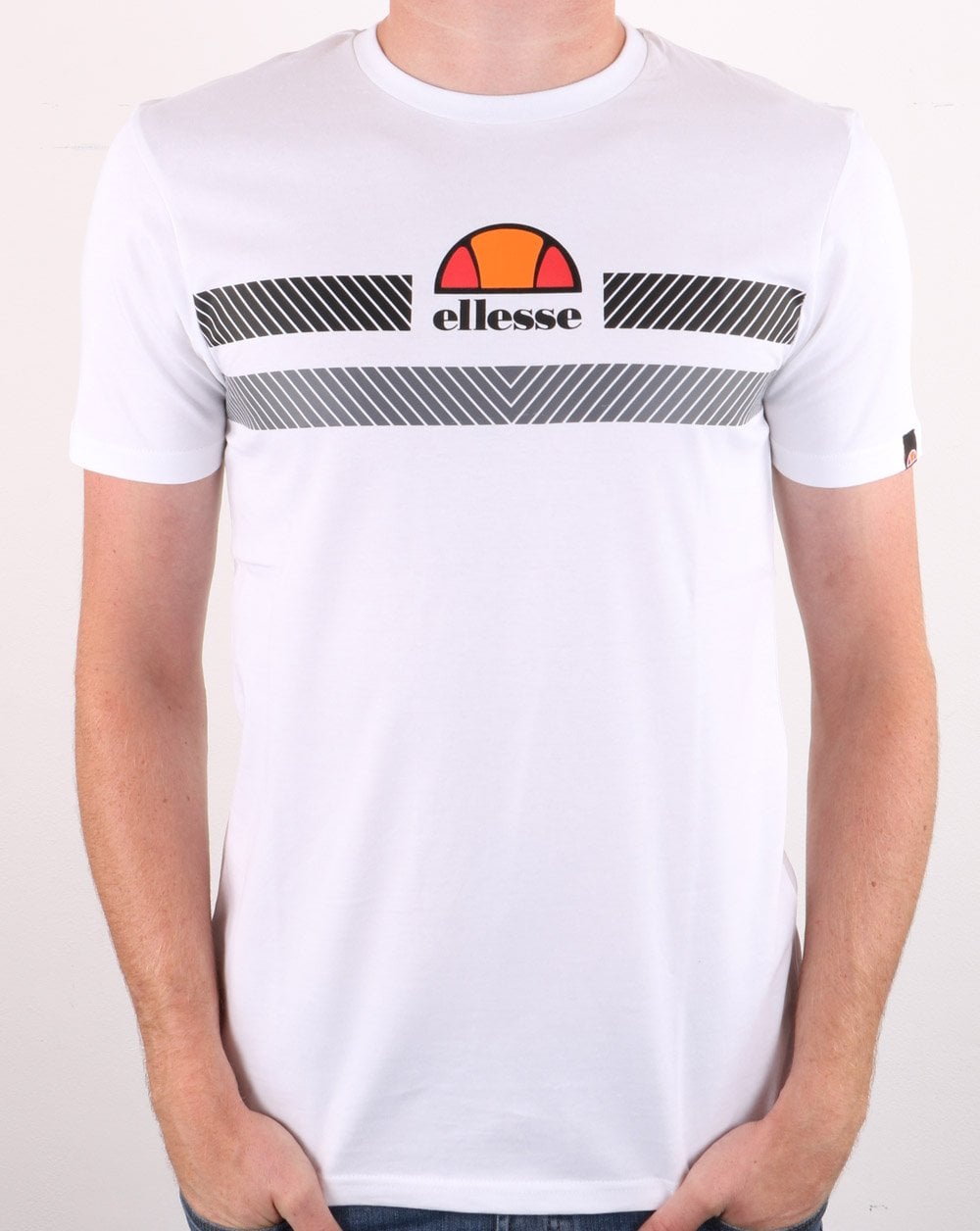 Ellesse Glisenta T Shirt White/Black/Grey