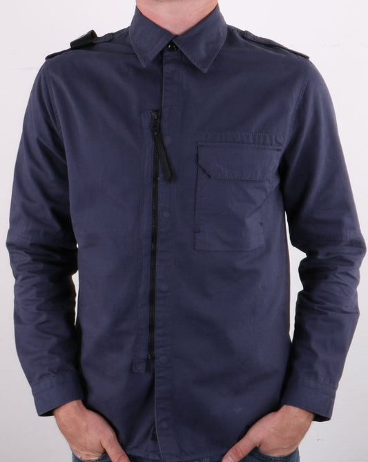 Ma.Strum MA.Strum Zip Front Overshirt True Navy