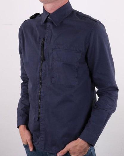 MA.Strum Zip Front Overshirt True Navy