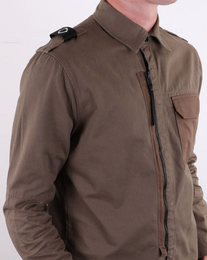 MA.Strum Zip Front Overshirt Timber Wolf