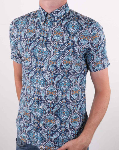 Pretty Green Daytona Resort Shirt Navy