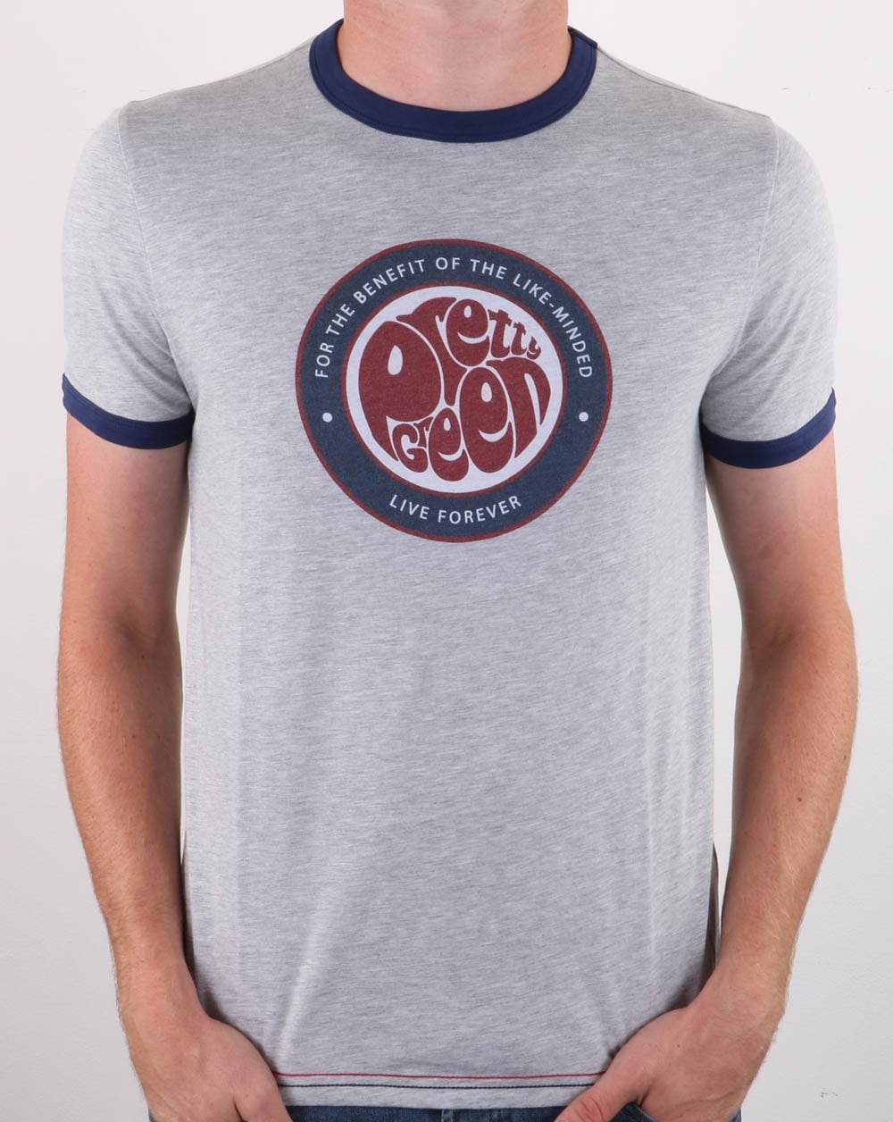 Pretty Green Likeminded Logo T-shirt Grey