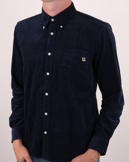 Pretty Green Standards Cord Shirt Navy