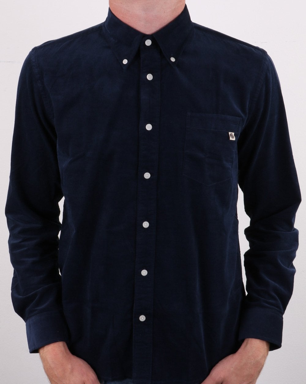 Pretty Green Standards Cord Shirt Navy