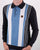 Trojan Multi-stripe Long Sleeve Knit Polo Navy
