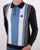 Trojan Multi-stripe Long Sleeve Knit Polo Navy