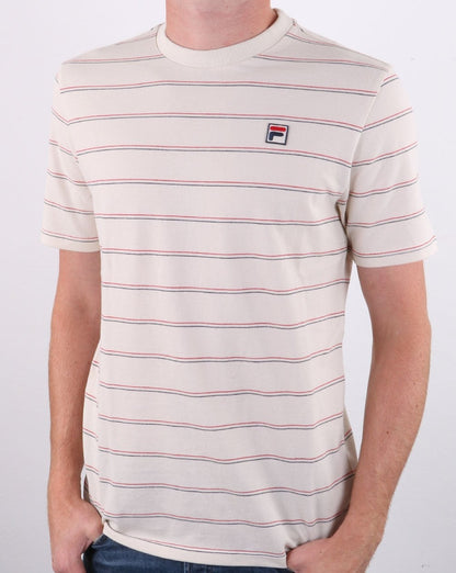 Fila Vintage Leon Striped T Shirt Turtle Dove