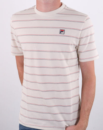 Fila Vintage Leon Striped T Shirt Turtle Dove