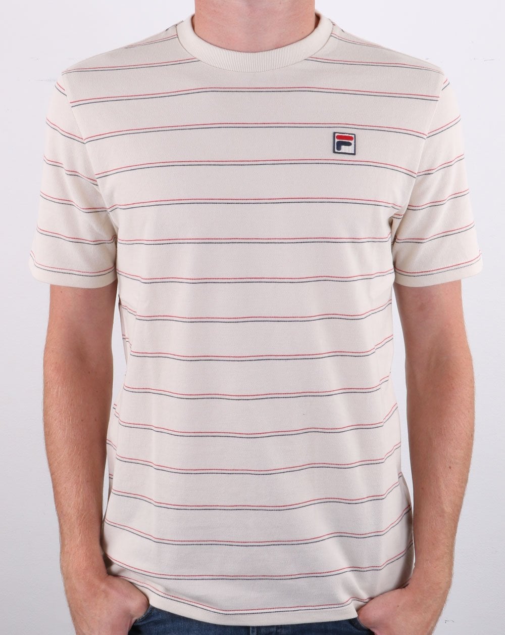 Fila Vintage Leon Striped T Shirt Turtle Dove