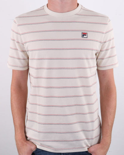 Fila Vintage Leon Striped T Shirt Turtle Dove