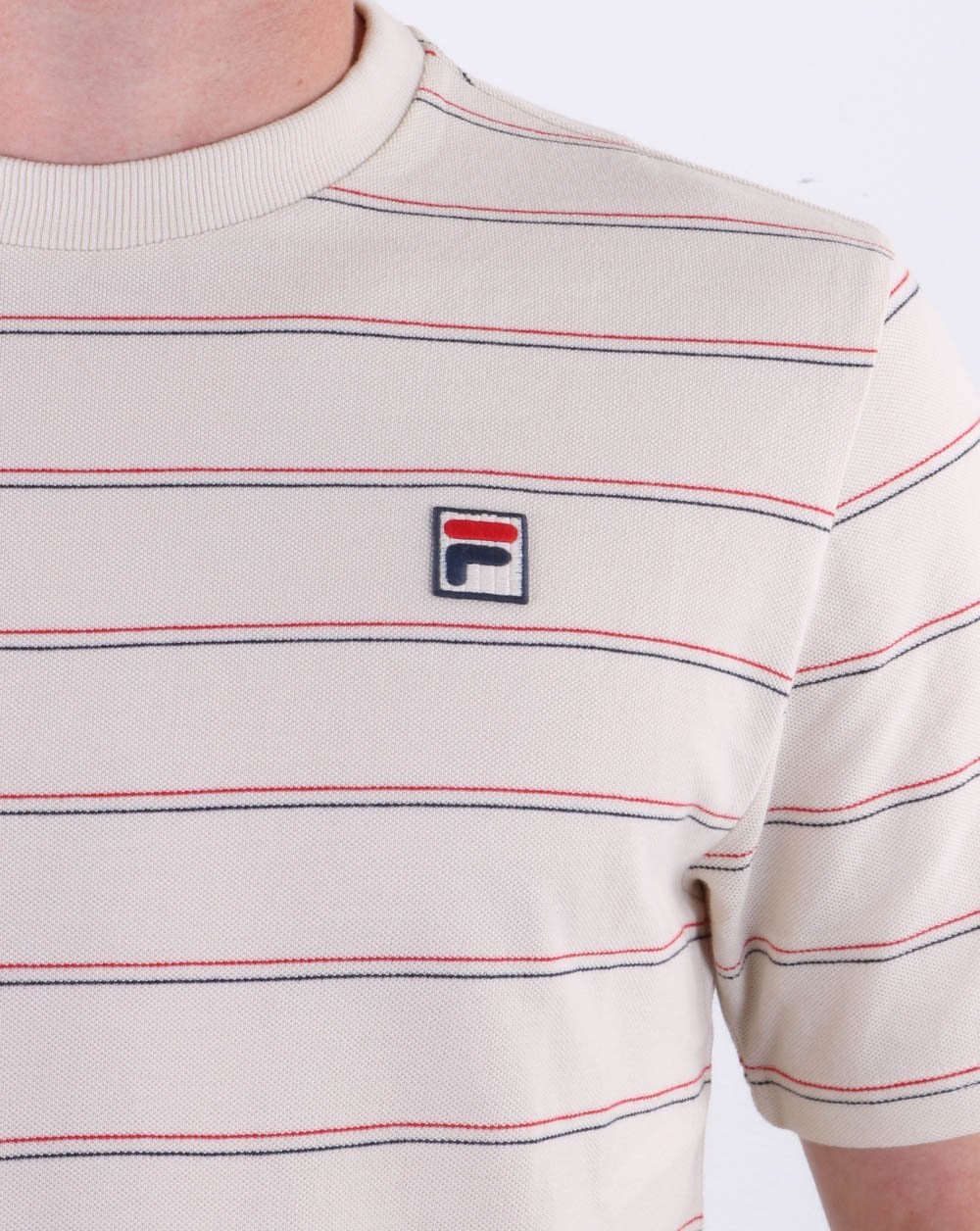 Fila Vintage Leon Striped T Shirt Turtle Dove
