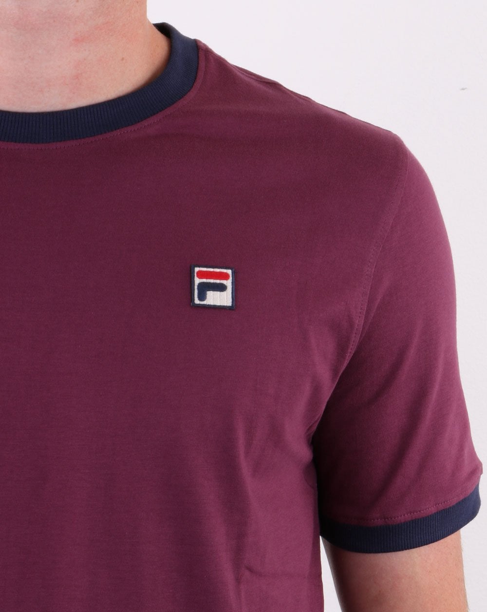 Fila Vintage Marconi T Shirt Prune/Navy