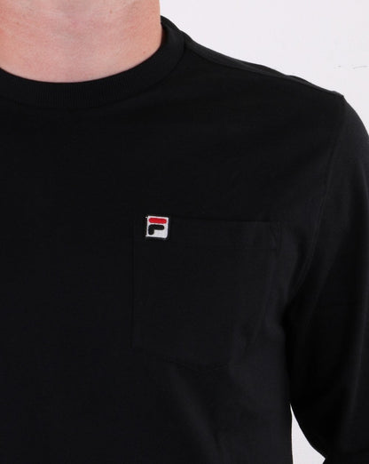 Fila Vintage Long Sleeve Pocket T Shirt Black