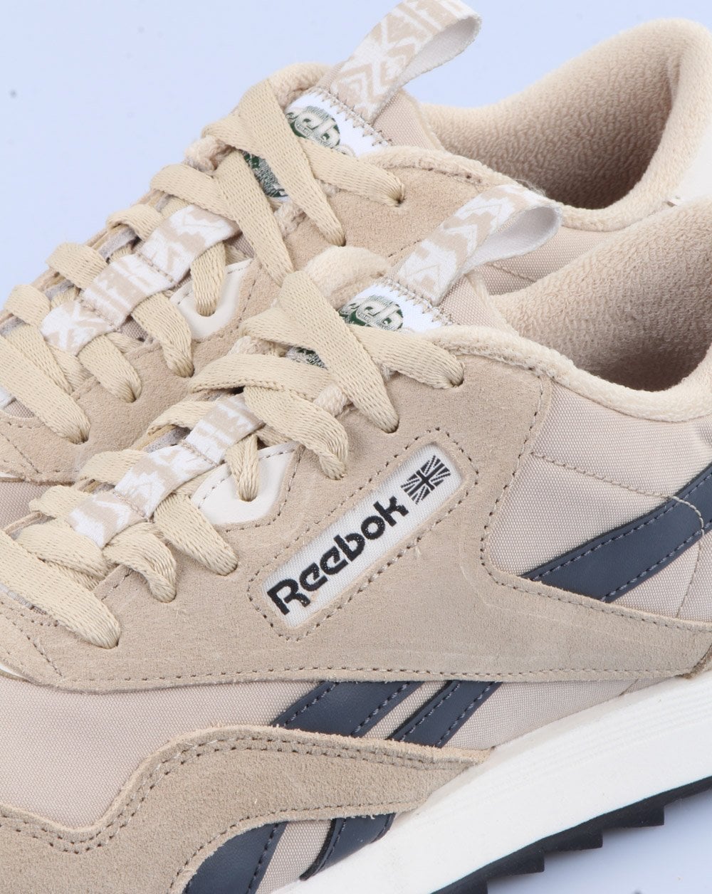 Reebok Classic Nylon Ripple Trainers Beige/Grey