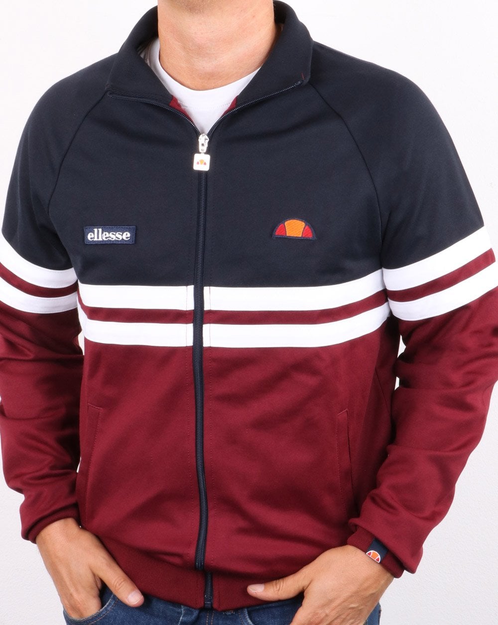 Ellesse Rimini Track Top Navy/Burgundy