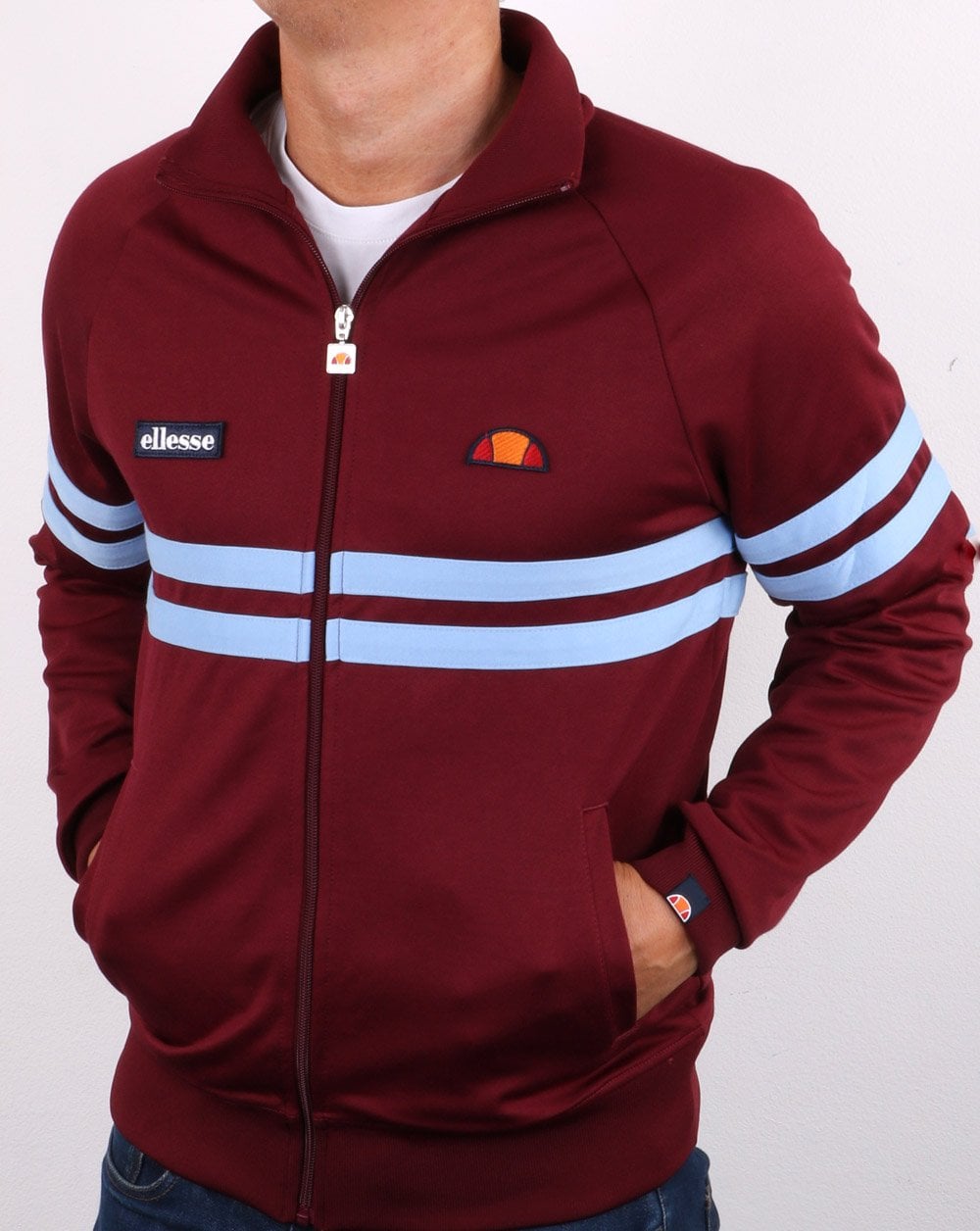Ellesse Rimini Track Top Claret/sky Blue