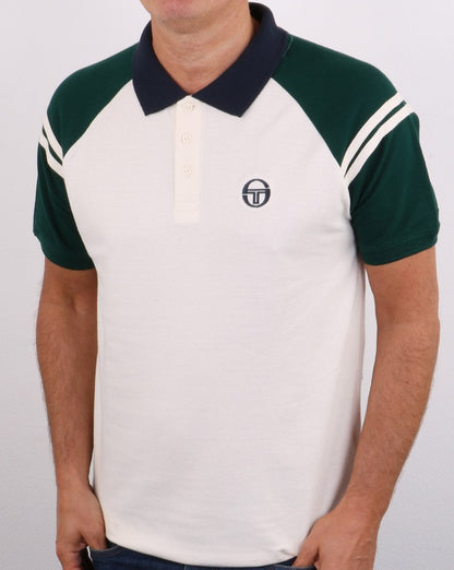 Sergio Tacchini Sonny Polo Shirt Cream/Dark Green