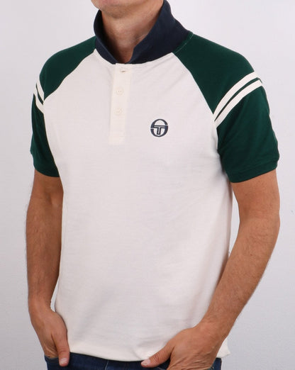 Sergio Tacchini Sonny Polo Shirt Cream/Dark Green