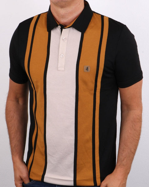 Gabicci Vintage Shatter Polo Shirt Black